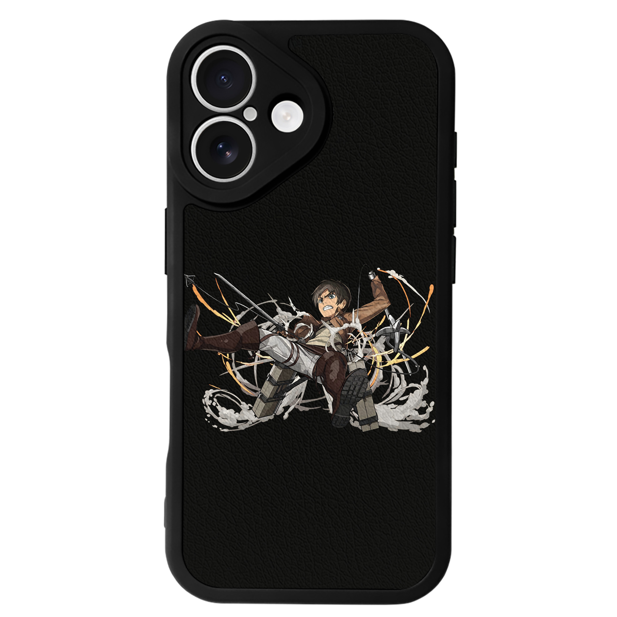 （画像用） 進撃の巨人 エレン･イェーガー Attack on Titan Eren Jäger 【iPhone 16シリーズ対応】シリコンスマホケース（レザー調） 材質：シリコン